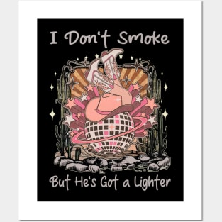 I Don't Smoke But He's Got a Lighter Cowgirl Boot Ball Posters and Art